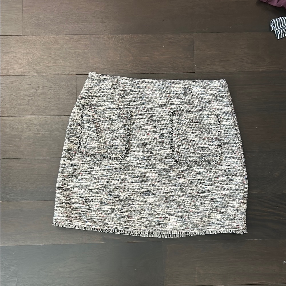 LOFT Black and White Mini Pencil Skirt